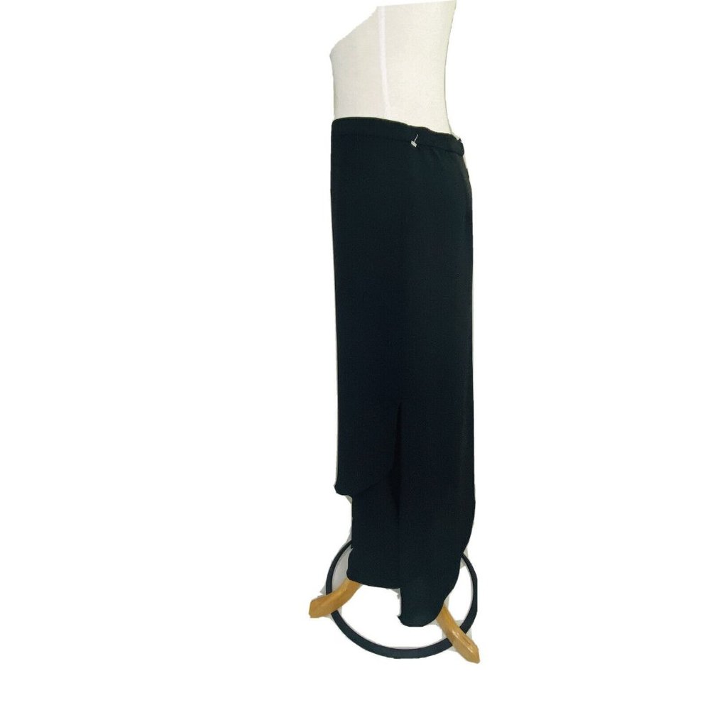 Adrianna Papell Womens Layered Pants Black Size 8 Dress Crepe Wide Stretch $149 - Picture 10 of 12